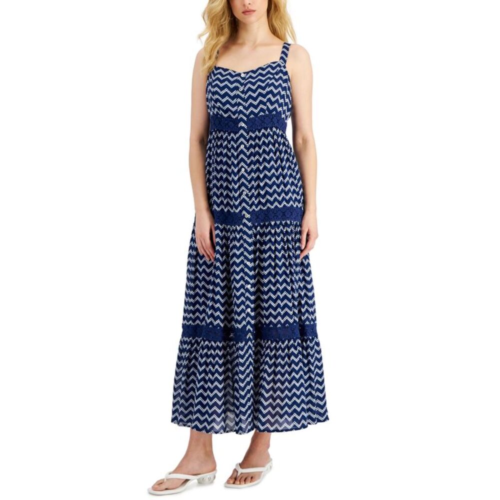 Fever Womens Gauze Tiered Maxi Dress